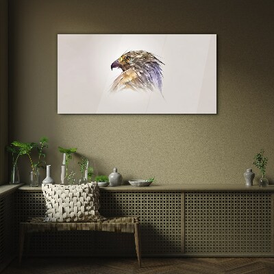 Glasbild Porträt eines Adlers in zarten Farbtönen
