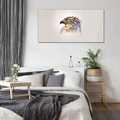 Glasbild Porträt eines Adlers in zarten Farbtönen