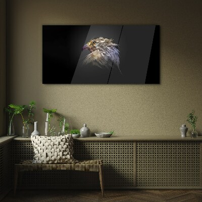 Glasbild Porträt eines Adlers in abstrakter Form