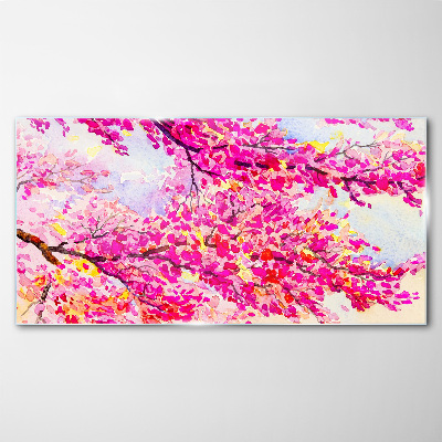 Glasbild Blütenexplosionen in Pink