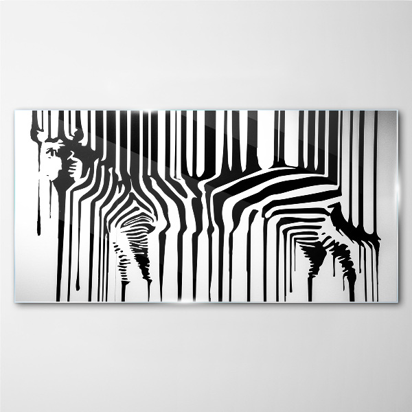 Glasbild Verzerrte Gesichter in Schwarzweiß