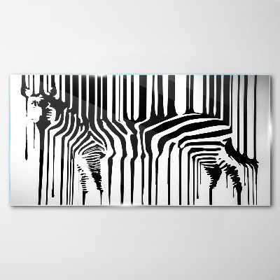 Glasbild Verzerrte Gesichter in Schwarzweiß