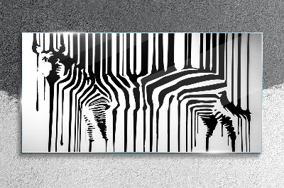 Glasbild Verzerrte Gesichter in Schwarzweiß