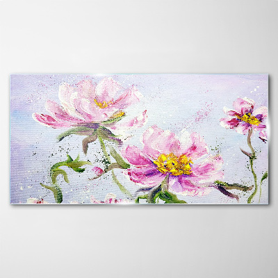 Glasbild Blumenträume in Pastelltönen