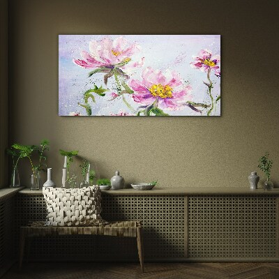 Glasbild Blumenträume in Pastelltönen