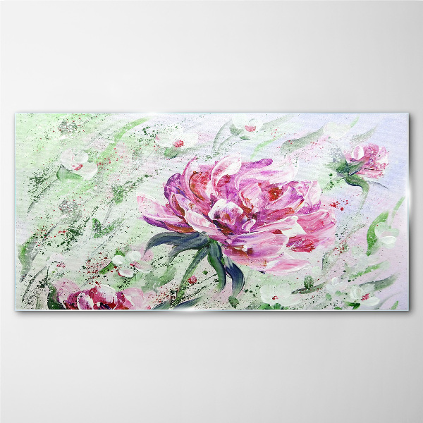 Foto glasbild Blumenarrangement in Pastelltönen