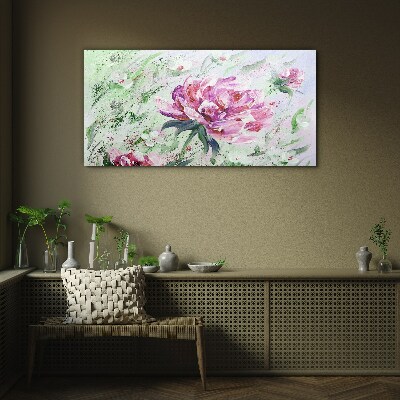 Foto glasbild Blumenarrangement in Pastelltönen