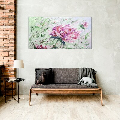 Foto glasbild Blumenarrangement in Pastelltönen