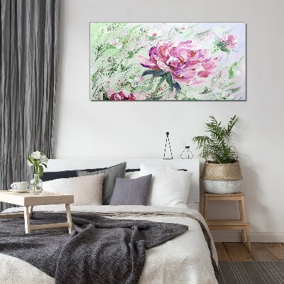 Foto glasbild Blumenarrangement in Pastelltönen