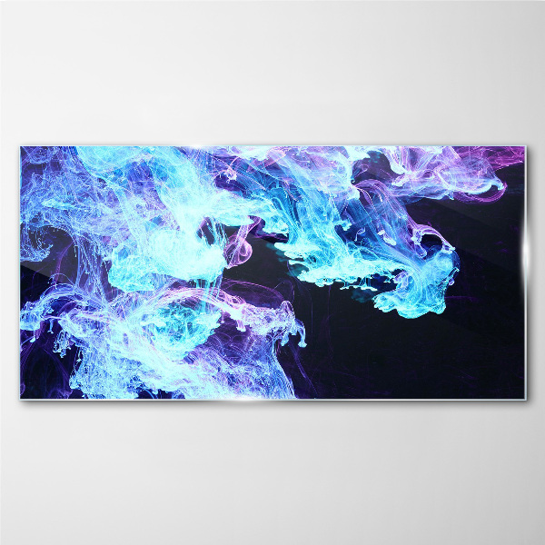 Glasbild Wellen farbiger Energie