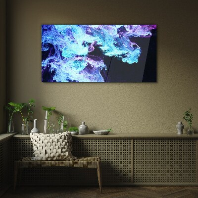 Glasbild Wellen farbiger Energie