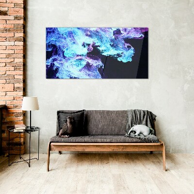 Glasbild Wellen farbiger Energie