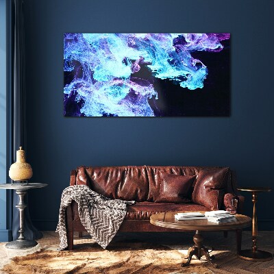 Glasbild Wellen farbiger Energie