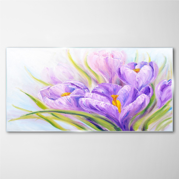 Glasbild Blumenträume in Lilatönen