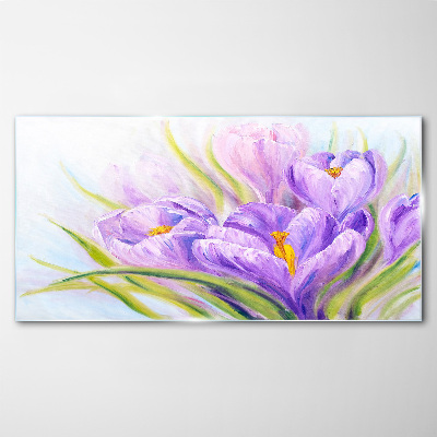 Glasbild Blumenträume in Lilatönen