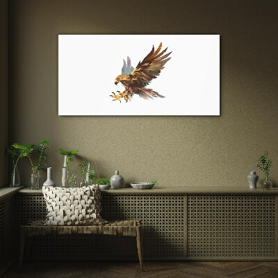 Glasbild Goldener Falke im Flug