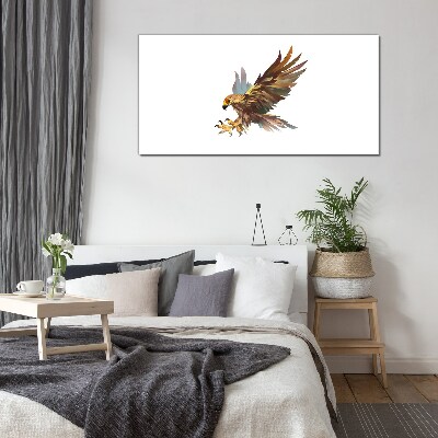 Glasbild Goldener Falke im Flug