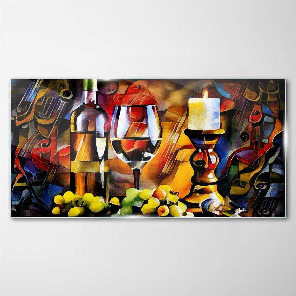 Bild auf glas Ein Abend mit Wein und Obst