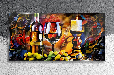 Bild auf glas Ein Abend mit Wein und Obst