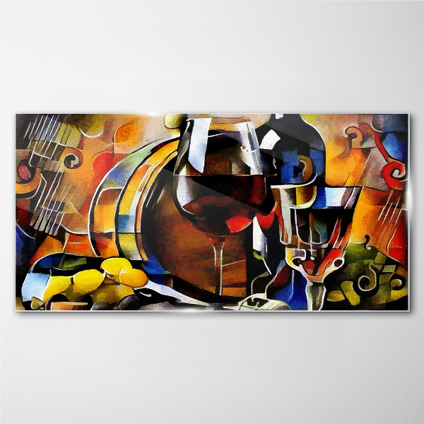 Glasbild Musikalischer Wein und Farben