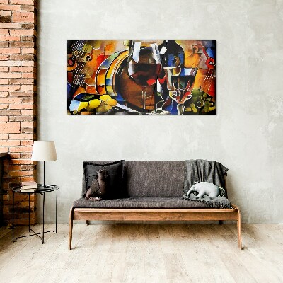 Glasbild Musikalischer Wein und Farben