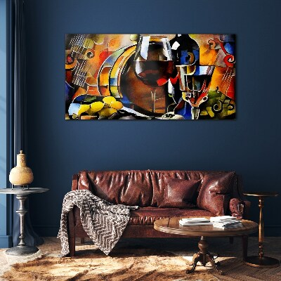 Glasbild Musikalischer Wein und Farben