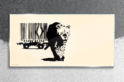 Glasbild Leoparden-Barcode