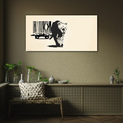 Glasbild Leoparden-Barcode