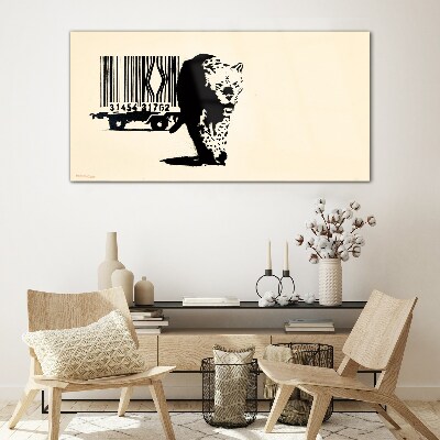 Glasbild Leoparden-Barcode