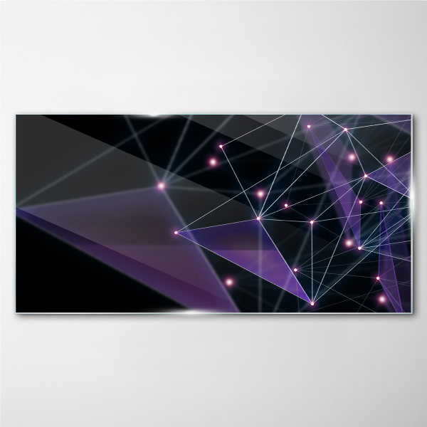 Glasbild Geometrische Lichtverbindungen