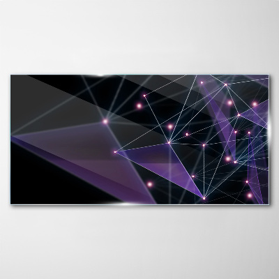 Glasbild Geometrische Lichtverbindungen
