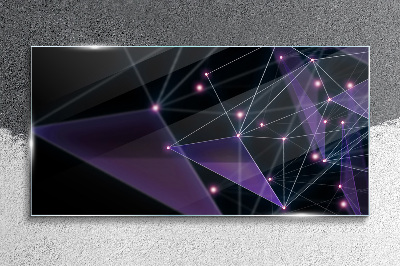 Glasbild Geometrische Lichtverbindungen