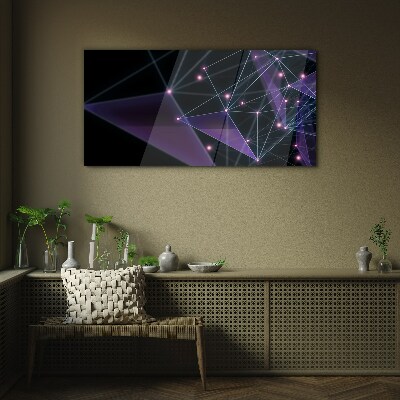 Glasbild Geometrische Lichtverbindungen