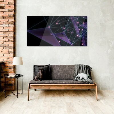 Glasbild Geometrische Lichtverbindungen