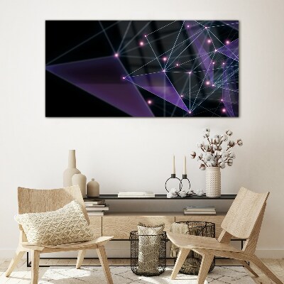 Glasbild Geometrische Lichtverbindungen