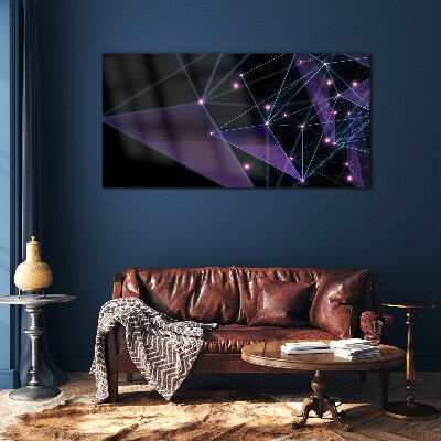 Glasbild Geometrische Lichtverbindungen