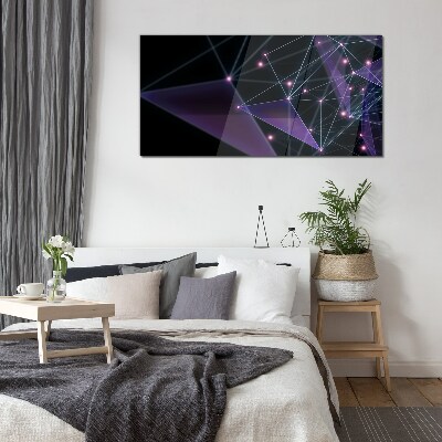 Glasbild Geometrische Lichtverbindungen