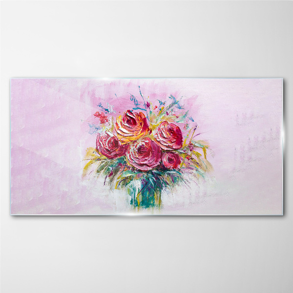 Glasbild Rosa Rosenkomposition