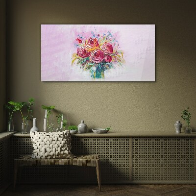 Glasbild Rosa Rosenkomposition