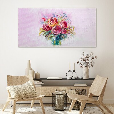 Glasbild Rosa Rosenkomposition