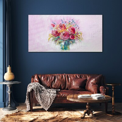 Glasbild Rosa Rosenkomposition