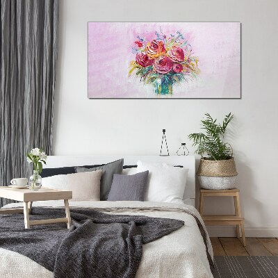Glasbild Rosa Rosenkomposition