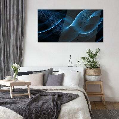 Glasbild Blaue Energiewellen