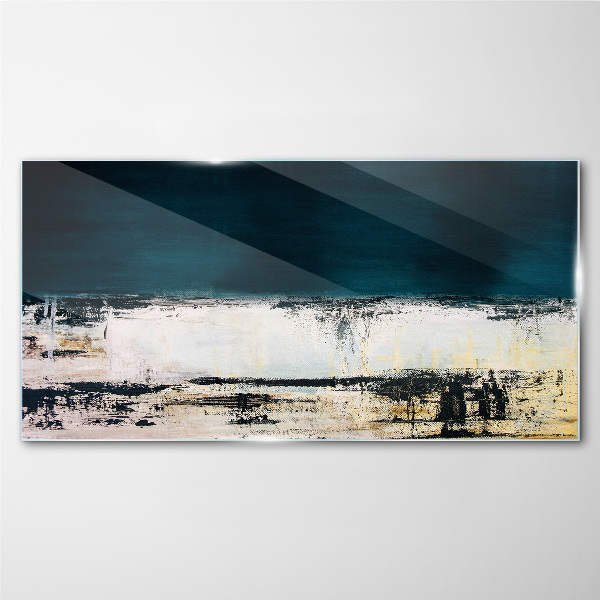 Glasbild Ein ruhiger Horizont in Blautönen