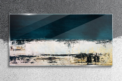 Glasbild Ein ruhiger Horizont in Blautönen