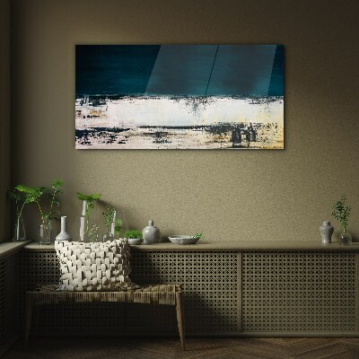 Glasbild Ein ruhiger Horizont in Blautönen