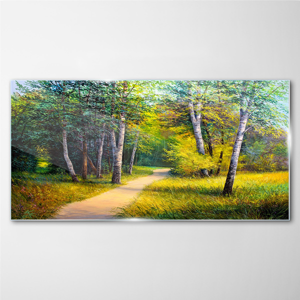 Bild auf glas Ein ruhiger Weg im Wald