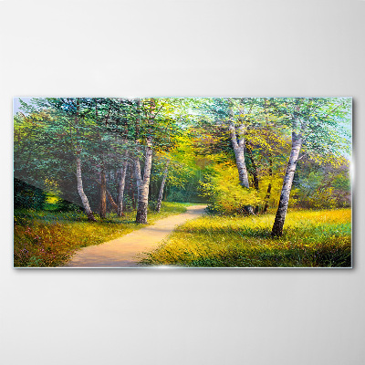 Bild auf glas Ein ruhiger Weg im Wald