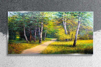 Bild auf glas Ein ruhiger Weg im Wald