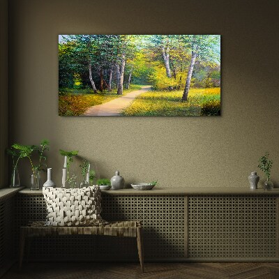 Bild auf glas Ein ruhiger Weg im Wald